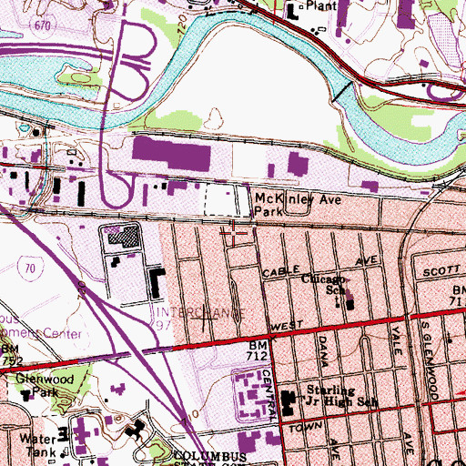 Topographic Map of Grace Gospel Community Church, OH