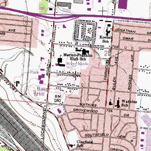 Topographic Map of Greater Grace Temple Apostolic Church, OH