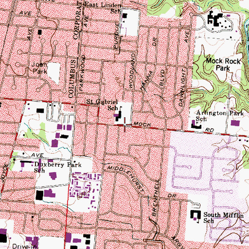 Topographic Map of Greater Harvest Baptist Church, OH