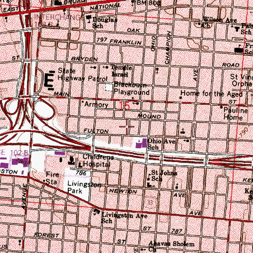 Topographic Map of Holy Ghost Revival Center Church of Christ, OH