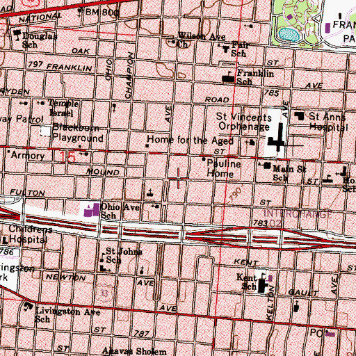 Topographic Map of Holy Miracle Church of God, OH