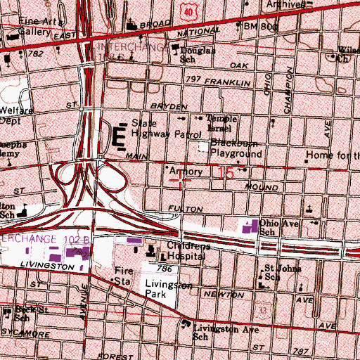 Topographic Map of Hopewell Baptist Church, OH