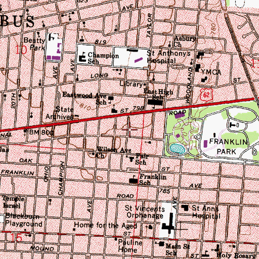 Topographic Map of House of God Holy Church, OH