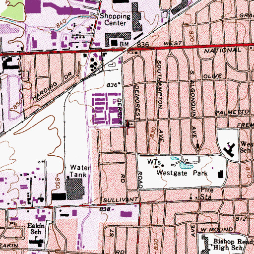 Topographic Map of Immanuel Baptist Church, OH