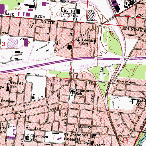 Topographic Map of Jerusalem Tabernacle Baptist Church, OH
