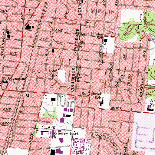 Topographic Map of Jesus People Evangelistic Center, OH
