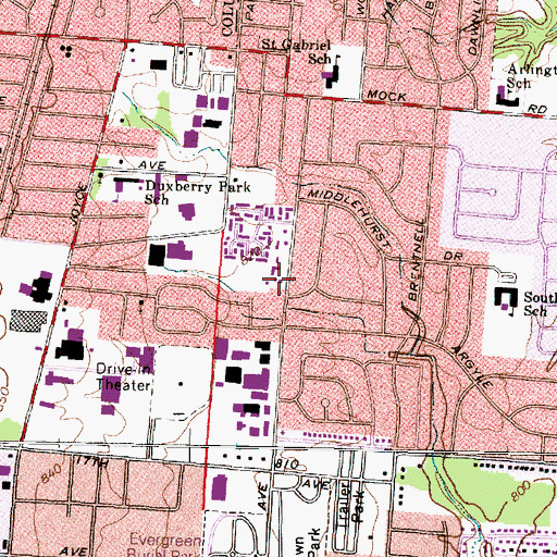 Topographic Map of Jordan Baptist Church, OH