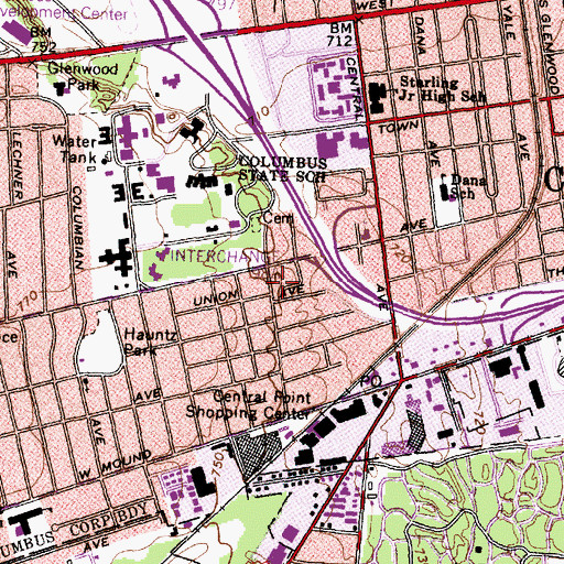 Topographic Map of Judah Bible Institute, OH