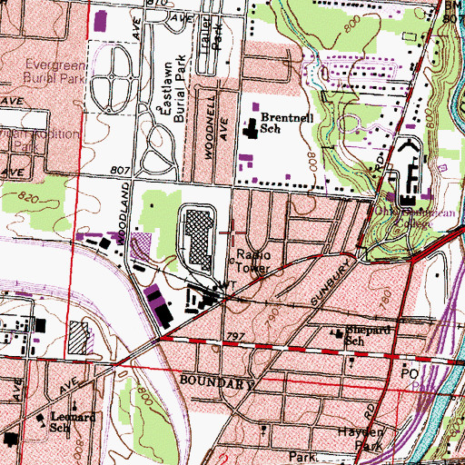 Topographic Map of Kingdom Hall Jehovahs Witnesses, OH