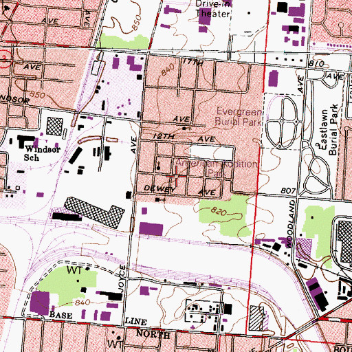 Topographic Map of Lee Avenue United Methodist Church, OH