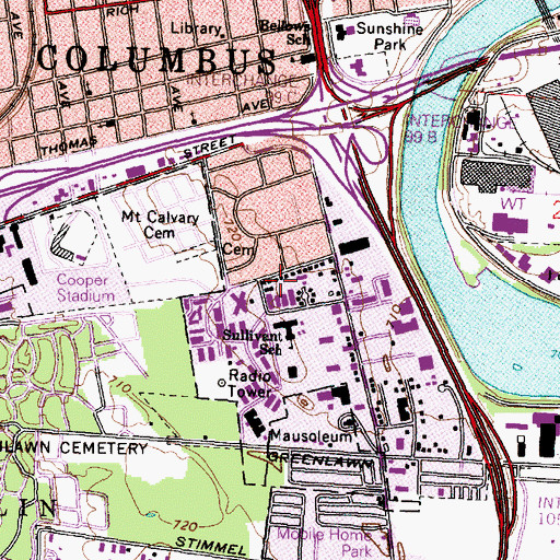 Topographic Map of Mount Ararat Baptist Church (historical), OH