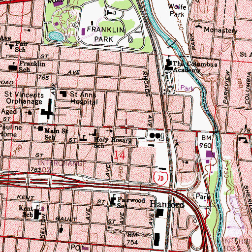 Topographic Map of Mount Moriah Baptist Church, OH