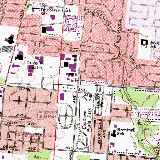 Topographic Map of Mount Sinai Church of God in Christ (historical), OH