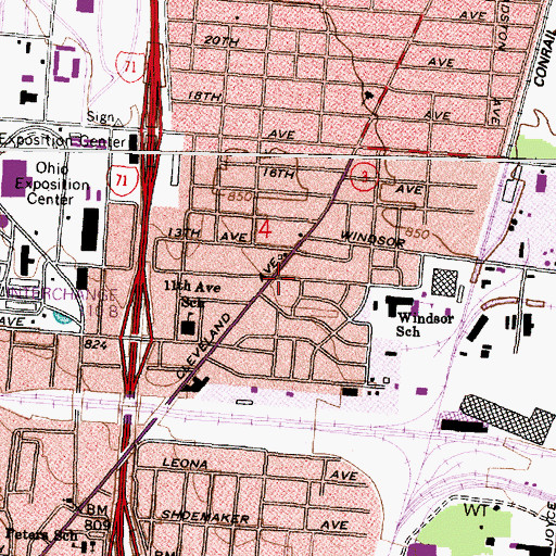 Topographic Map of Mount Victory Baptist Church, OH