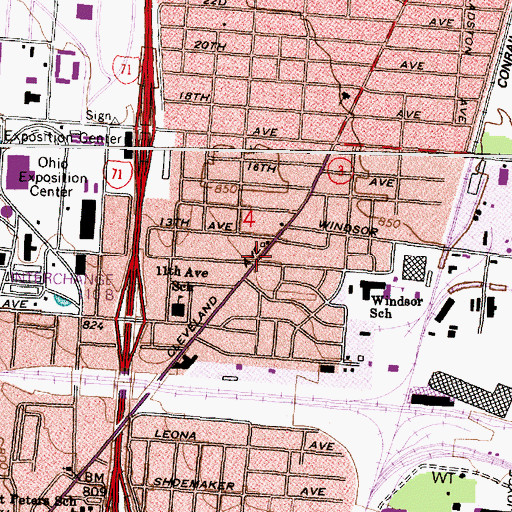 Topographic Map of New Walk Church of God in Christ, OH