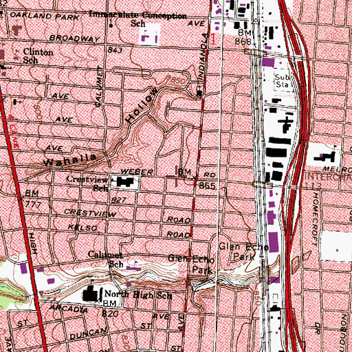 Topographic Map of North Apostolic Tabernacle (historical), OH