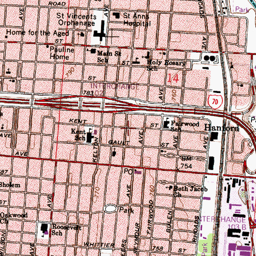Topographic Map of Pentecostal Deliverance Church, OH