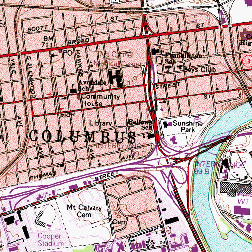 Topographic Map of Pentecostal Sons of God Church, OH