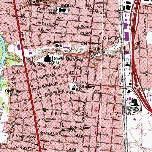 Topographic Map of Plymouth Brethren Baptist Church, OH