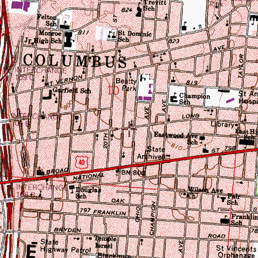 Topographic Map of Rehoboth Temple, OH