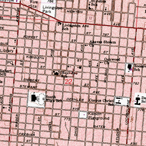 Topographic Map of Reorganized Church of Jesus Christ of Latter Day Saints, OH