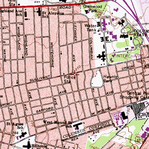 Topographic Map of Resurrection Life Church, OH