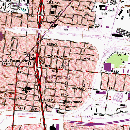 Topographic Map of Ruth Temple Apostolic Original Holy Church of God, OH