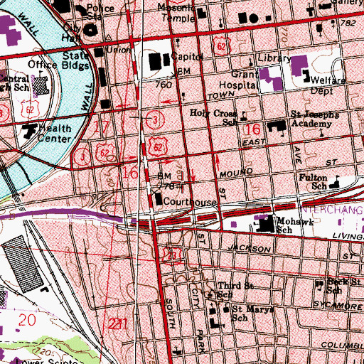 Topographic Map of Saint Johns Evangelical Protestant Church, OH