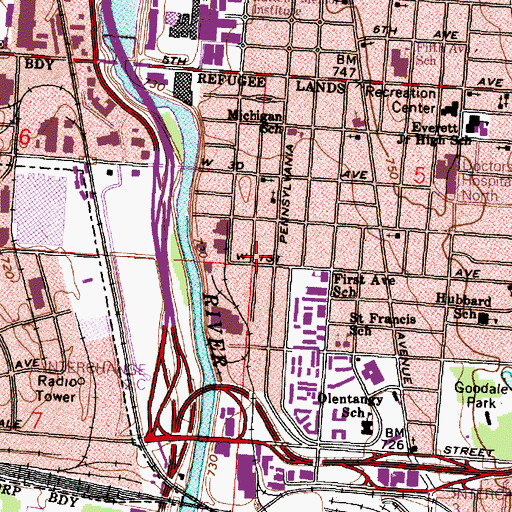 Topographic Map of Saint Paul Baptist Church, OH