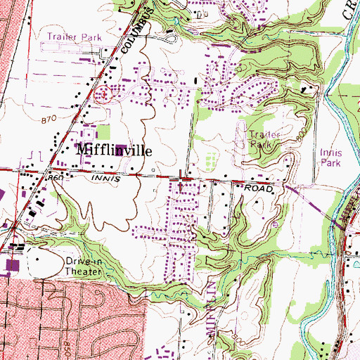 Topographic Map of Saint Phillips Baptist Church, OH