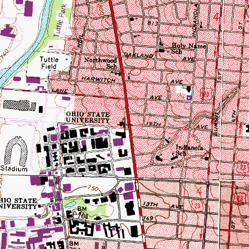 Topographic Map of Saint Stephens Episcopal Church, OH