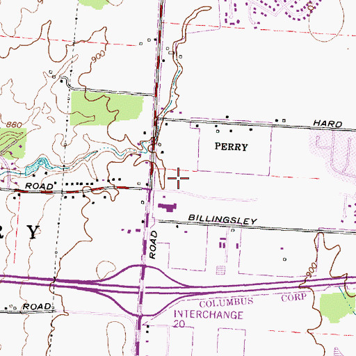 Topographic Map of Sawmill Center Shopping Center, OH