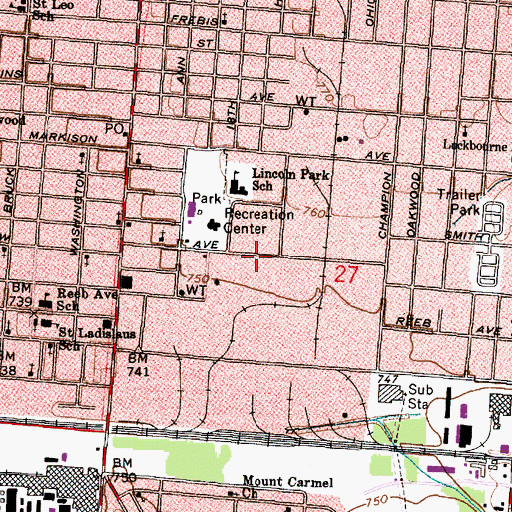 Topographic Map of The Power House for Christ Church, OH