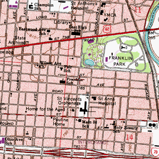 Topographic Map of Tabernacle of Christian Fellowship, OH