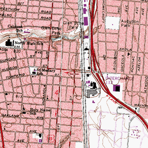 Topographic Map of Temple of Psychic Prophecy, OH