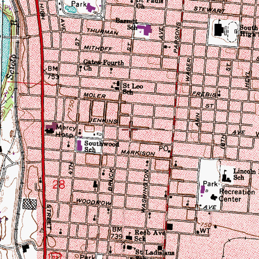Topographic Map of The Lords House of Prayer, OH