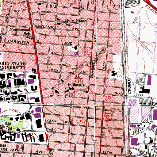Topographic Map of The Unification Church, OH