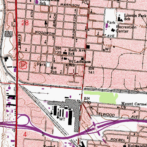 Topographic Map of Trinity Church of the Living God, OH