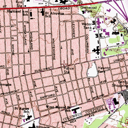 Topographic Map of United Pentecostal Assembly Church, OH