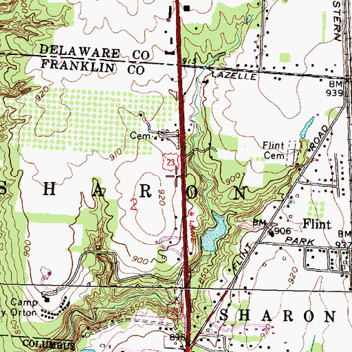Topographic Map of Worthington Christian Church, OH