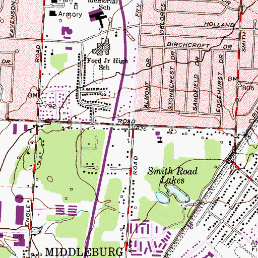 Topographic Map of Old District 10 Schoolhouse, OH