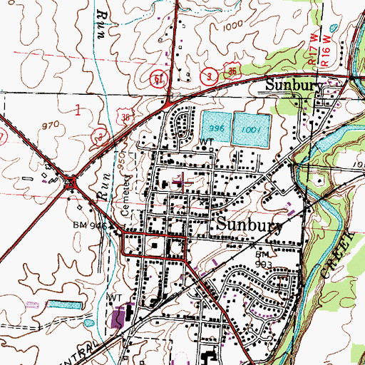 Topographic Map of Big Walnut Intermediate School, OH