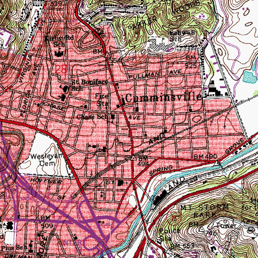 Topographic Map of Cross Road Baptist Church, OH