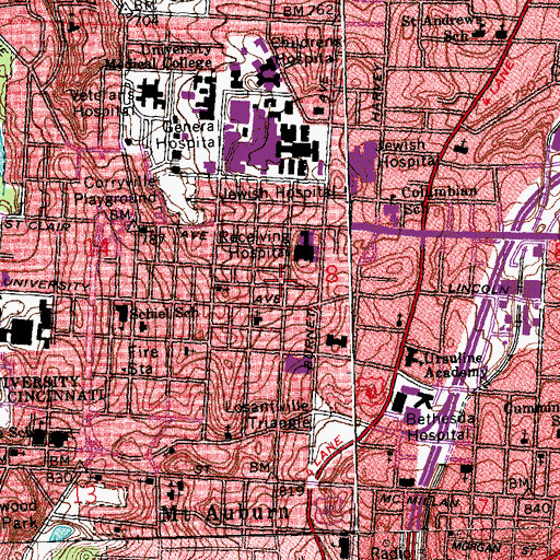 Topographic Map of Faith Baptist Church, OH