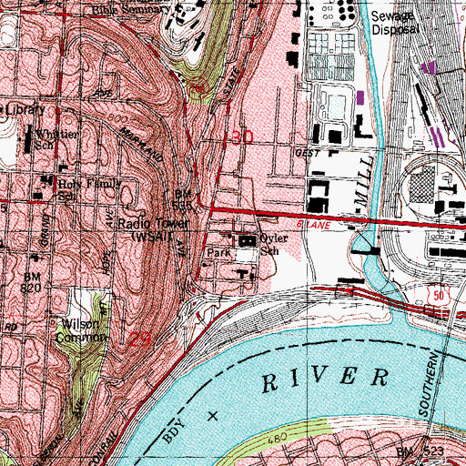 Topographic Map of Faith Church of God, OH