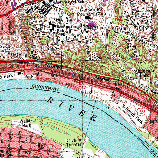 Topographic Map of First New Saint John Baptist Church, OH