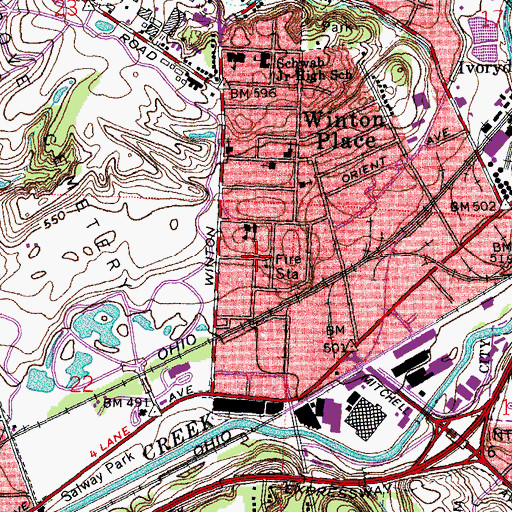 Topographic Map of Glorious Church of the Living God, OH