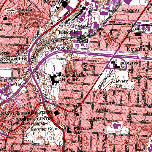 Topographic Map of Golden Leaf Baptist Church, OH