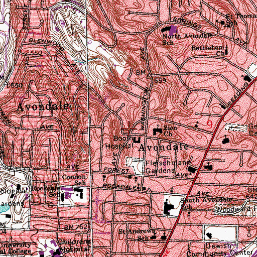 Topographic Map of Greater New Hope Missionary Baptist Church, OH