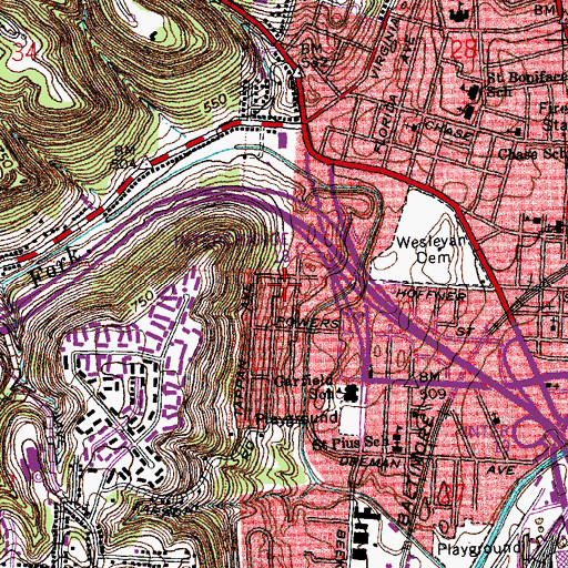 Topographic Map of House of Prayer, OH